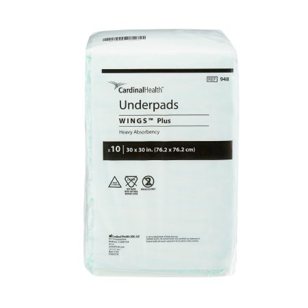 Disposable Underpad Wings Plus 30 x 36 Inch