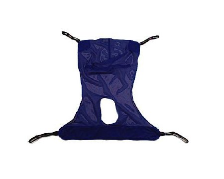 Full Body Sling Reliant 4 Point Cradle With Head Support with Commode, Mesh