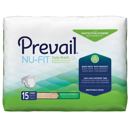 Brief Prevail Nu-Fit X-Large Disposable Heavy Absorbency