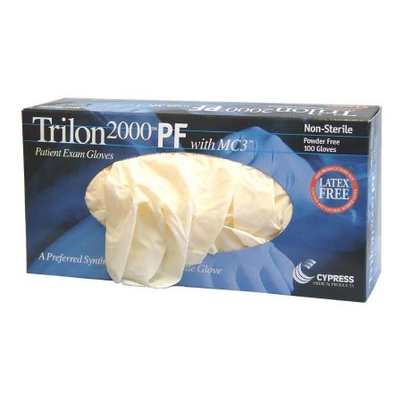 Exam Glove Trilon 2000 PF with MC3 NonSterile Stretch Vinyl Standard Cuff Length Smooth Ivory Not Rated WITH PROP. 65 WARNING