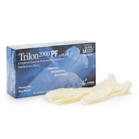 Exam Glove Trilon 2000 PF with MC3 NonSterile Stretch Vinyl Standard Cuff Length Smooth Ivory Not Rated WITH PROP. 65 WARNING