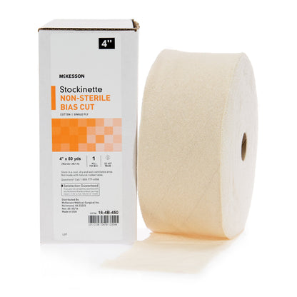 McKesson Bias Cut Stockinette Beige Cotton Size 1 – 4 Inch x 50 Yard NonSterile