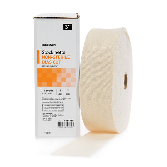 McKesson Bias Cut Stockinette Beige Cotton Size 3 – 3 Inch x 50 Yard NonSterile