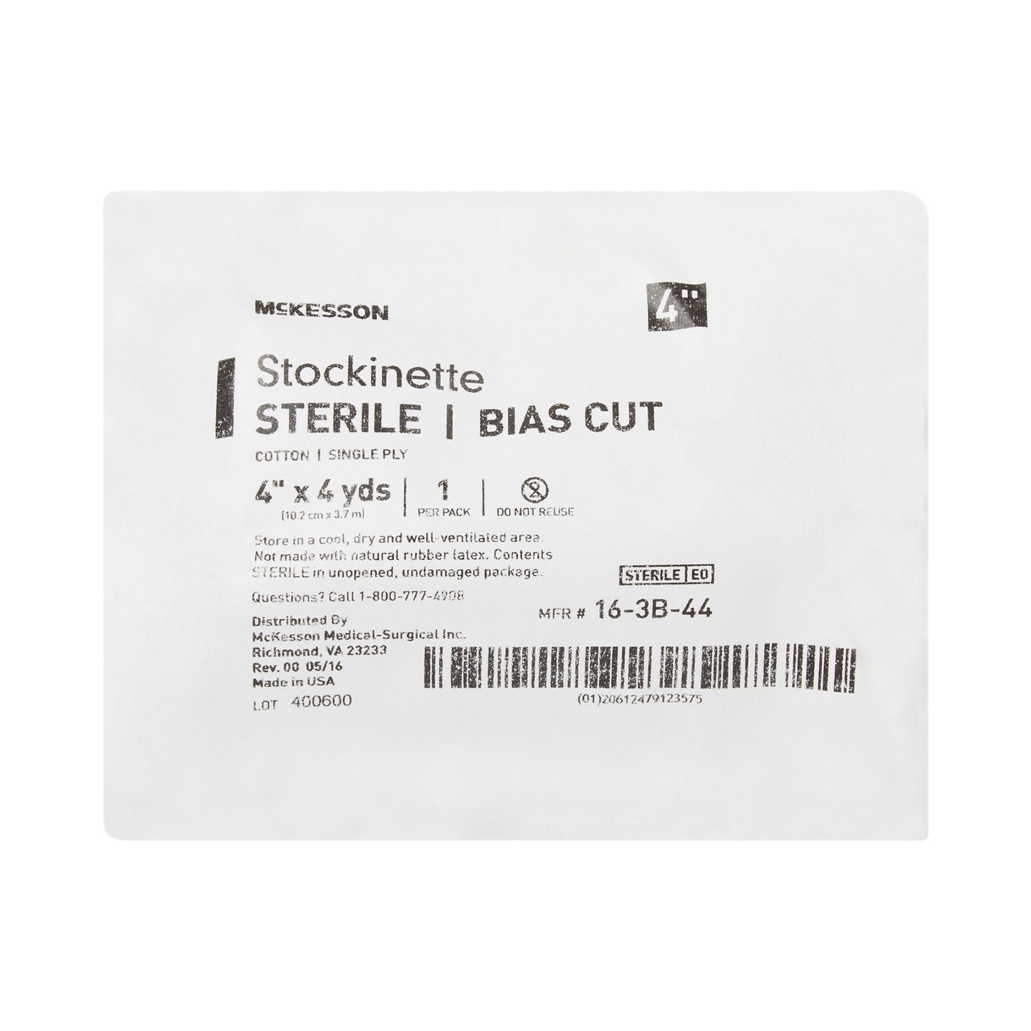 McKesson Bias Cut Stockinette Size 5 4 Inch x 4 Yard Sterile Cotton Beige