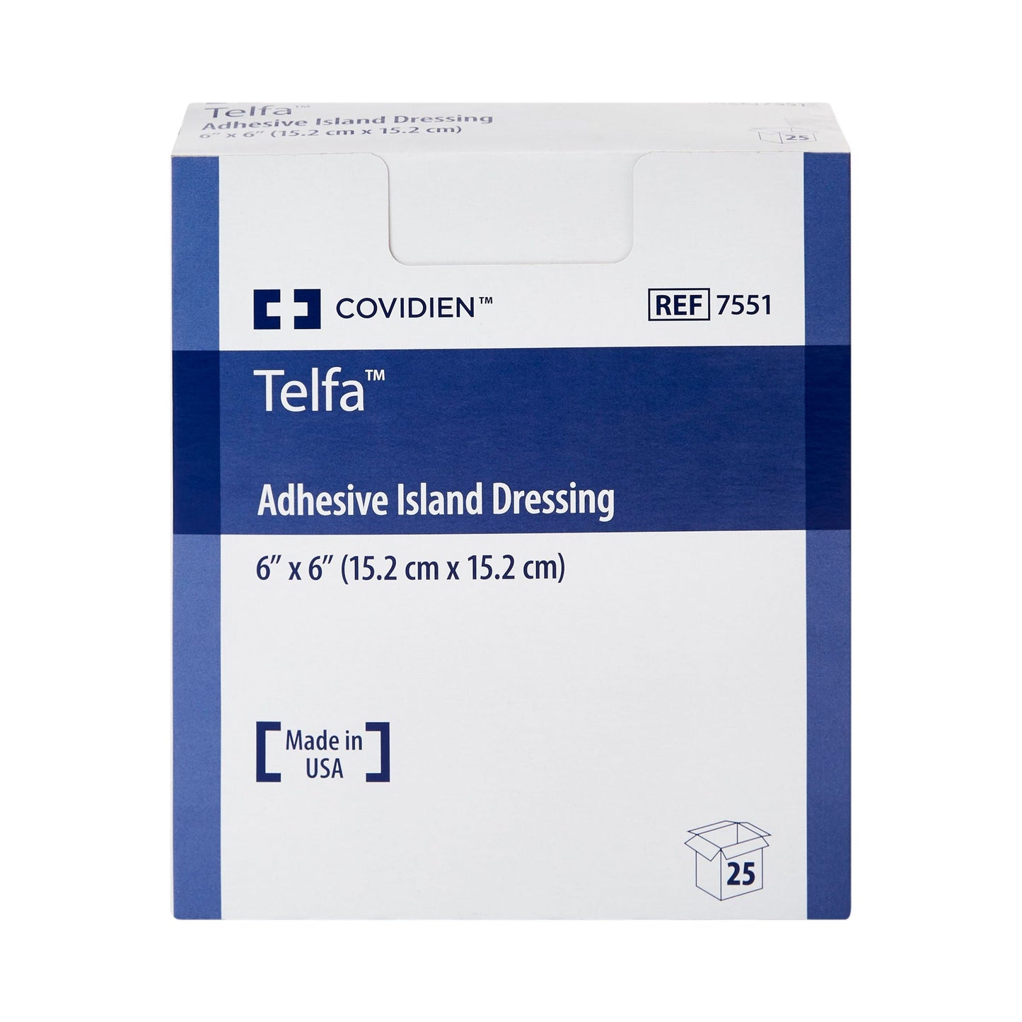 Telfa Island Dressing 6 x 6 Inch Sterile Nonwoven Square