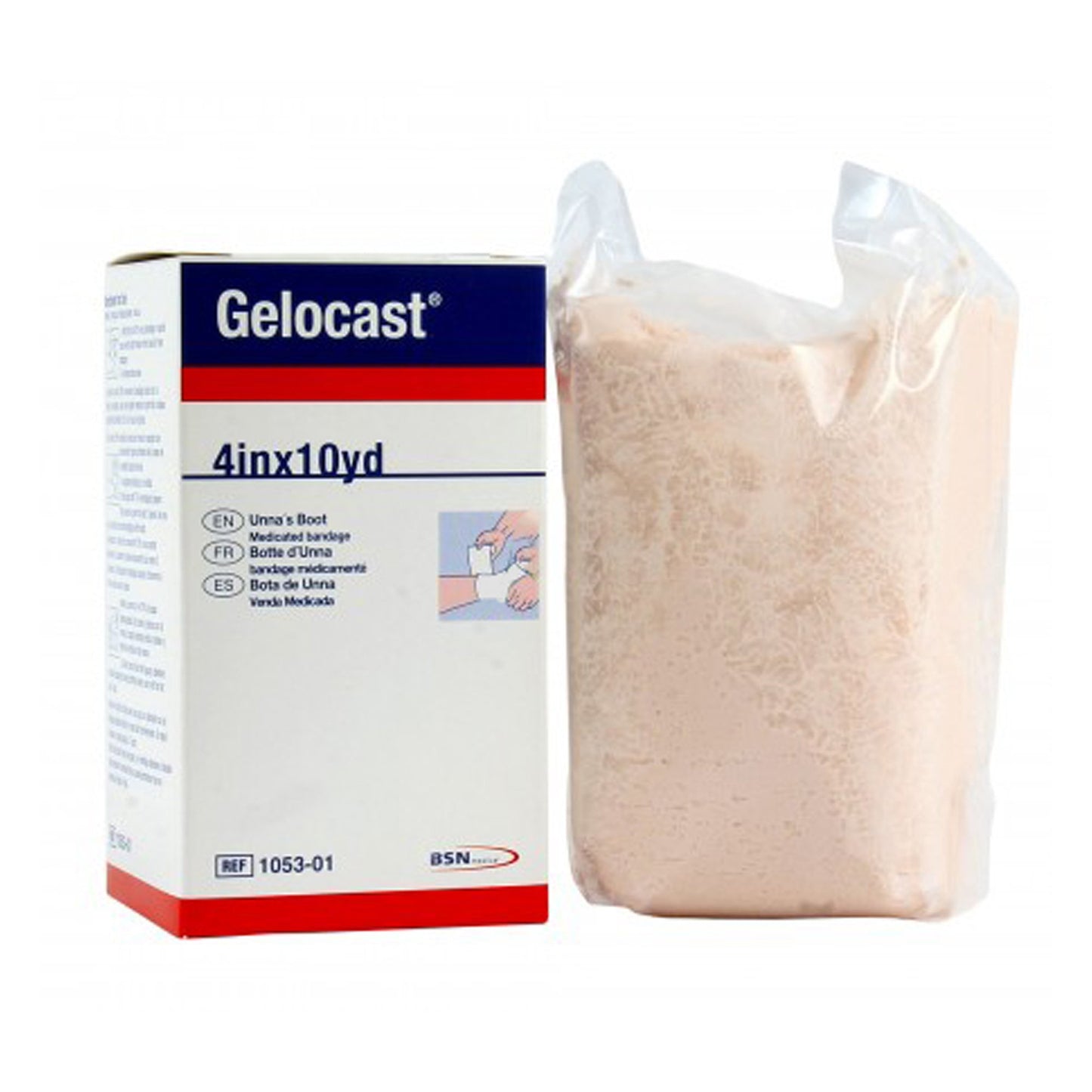 Gelocast Unna Boot 4 Inch x 10 Yard Zinc Oxide & Calamine Compression Bandage