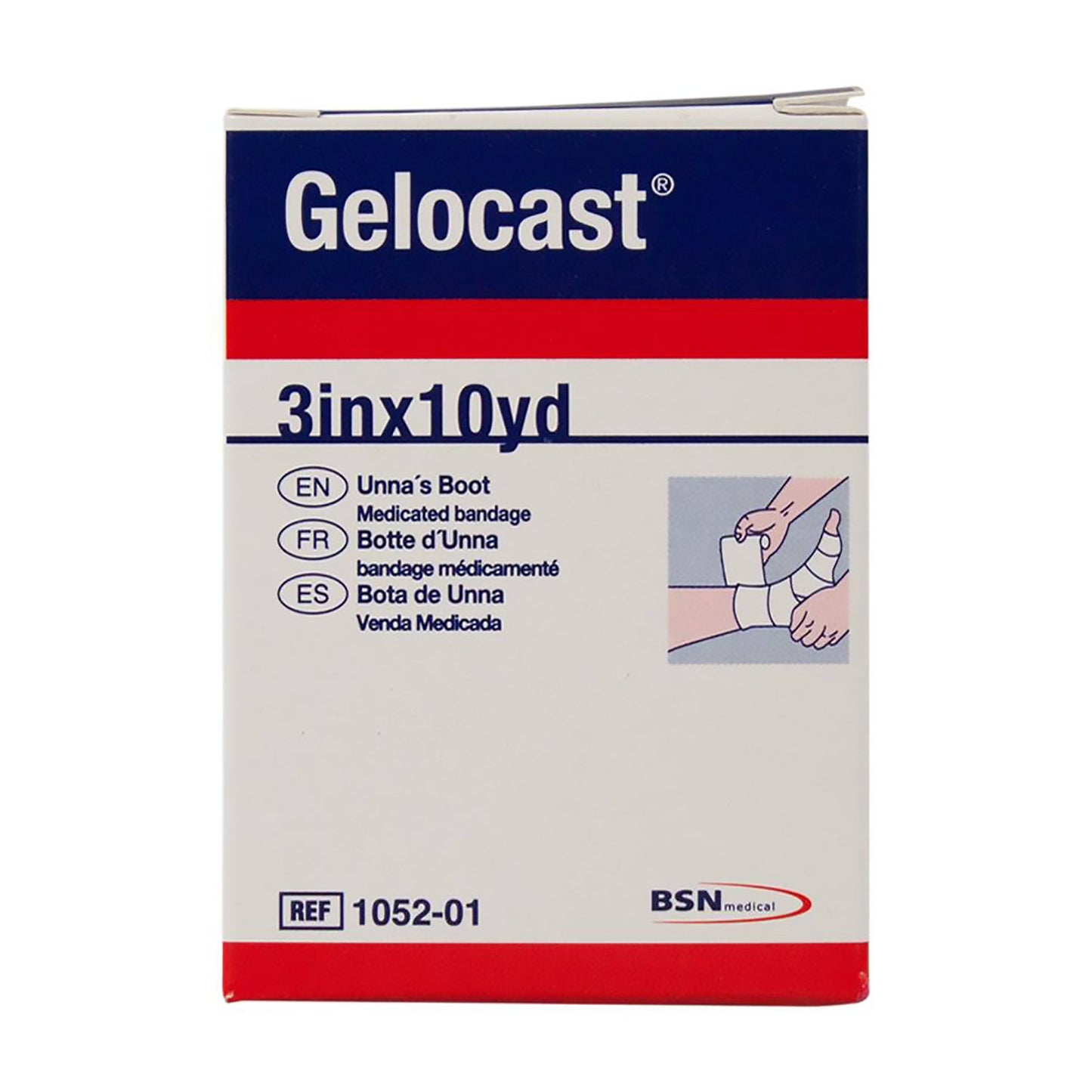 Gelocast Unna Boot 3 Inch x 10 Yard Zinc Oxide & Calamine Compression Bandage
