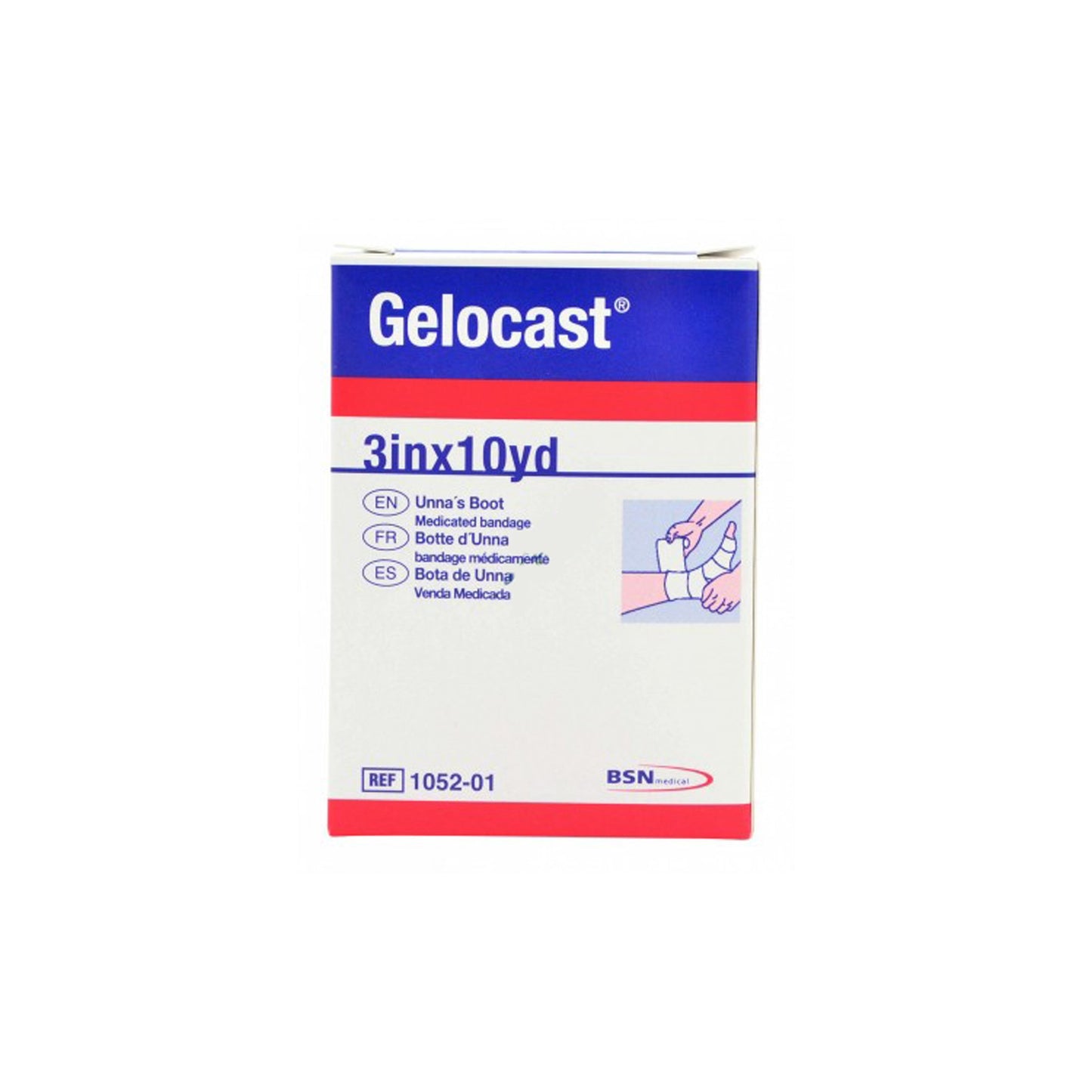 Gelocast Unna Boot 3 Inch x 10 Yard Zinc Oxide & Calamine Compression Bandage
