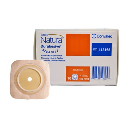 Ostomy Barrier Sur-Fit Natura Durahesive Trim to Fit, Extended Wear Adhesive Tape Borders 38 mm Flange Sur-Fit Natura System