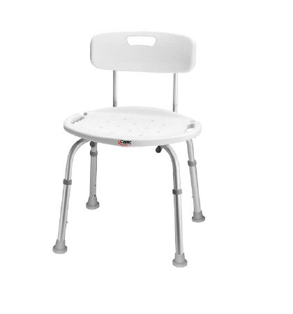 Shower Chair Carex Without Arms Aluminum Frame With Backrest 20-1/2 Inch Seat Width 300 lbs. Weight Capacity