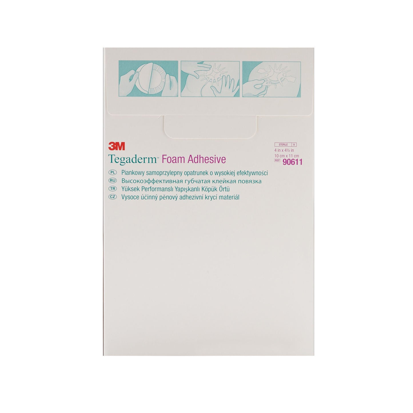 3M Tegaderm High Performance Foam Dressing 4 x 4-1/2 Inch Oval Sterile