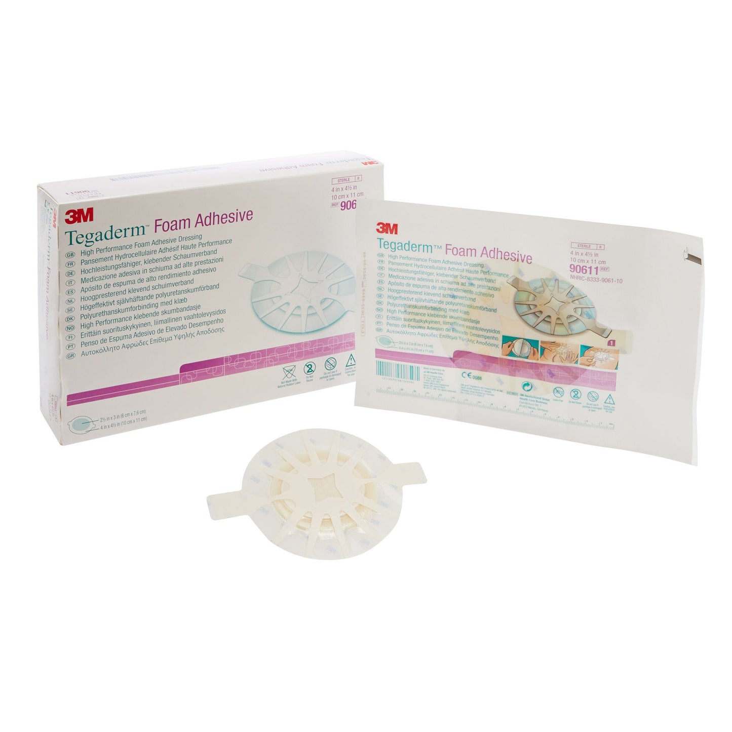 3M Tegaderm High Performance Foam Dressing 4 x 4-1/2 Inch Oval Sterile