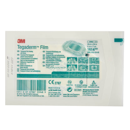 3M Tegaderm Transparent Film Dressing 2-3/8 x 2-3/4 Inch Sterile Frame Style Dressing