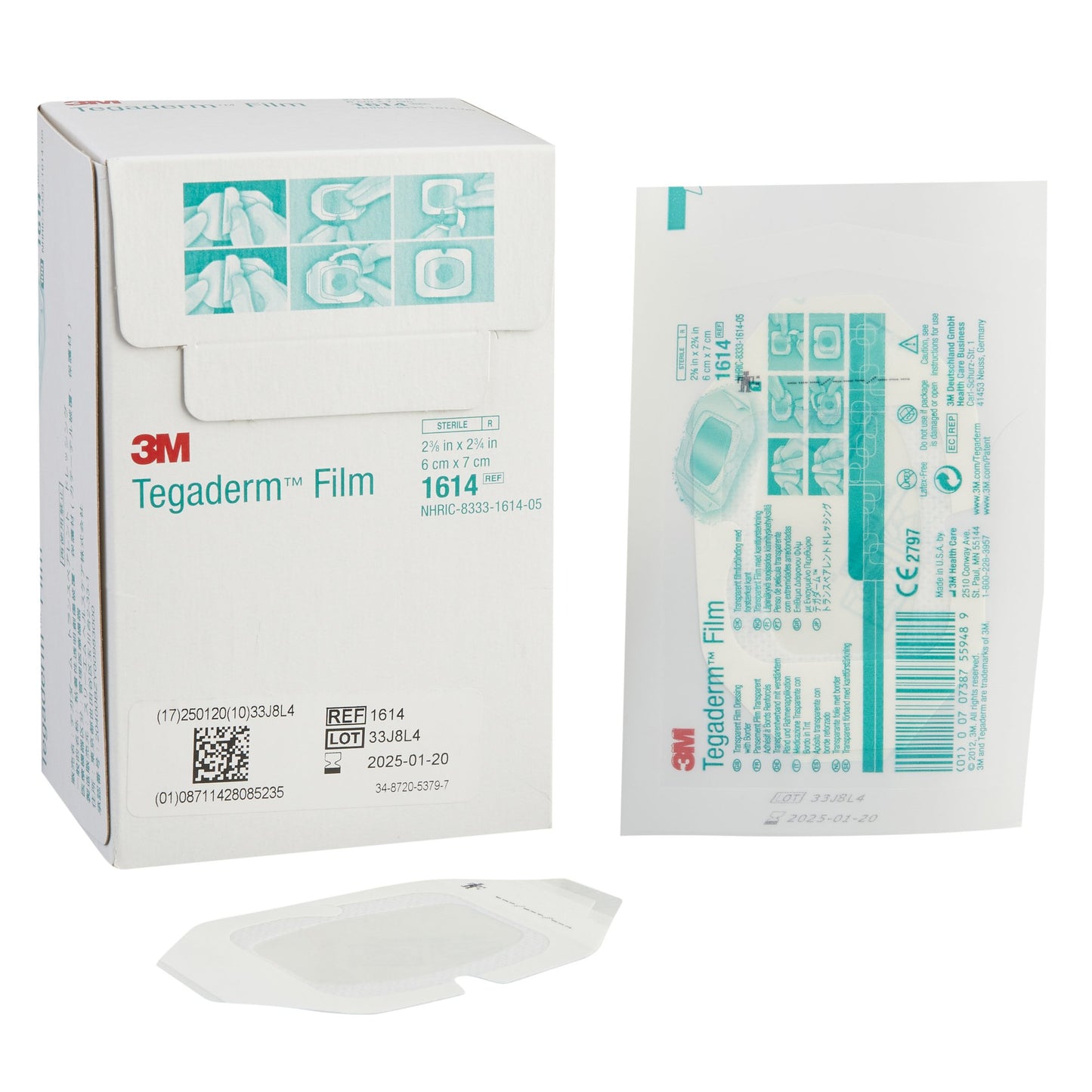3M Tegaderm Transparent Film Dressing 2-3/8 x 2-3/4 Inch Sterile Frame Style Dressing