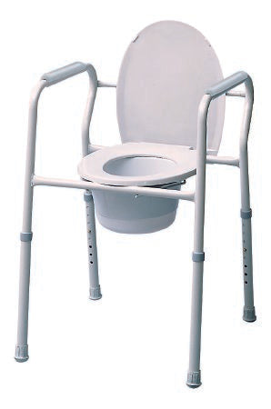 3-in-1 Commode Chair Graham-Field Fixed Arms Steel Frame Back Bar 14 Inch Seat Width 300 lbs. Weight Capacity