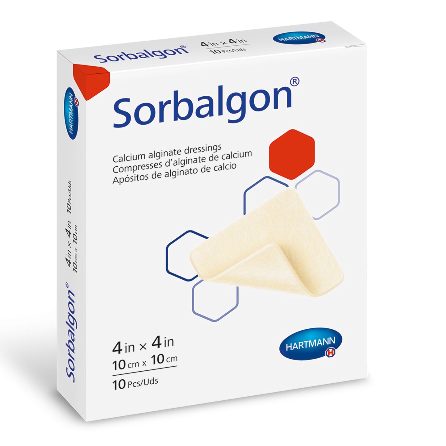 Sorbalgon Calcium Alginate Dressing 4 x 4 Inch Sterile Square