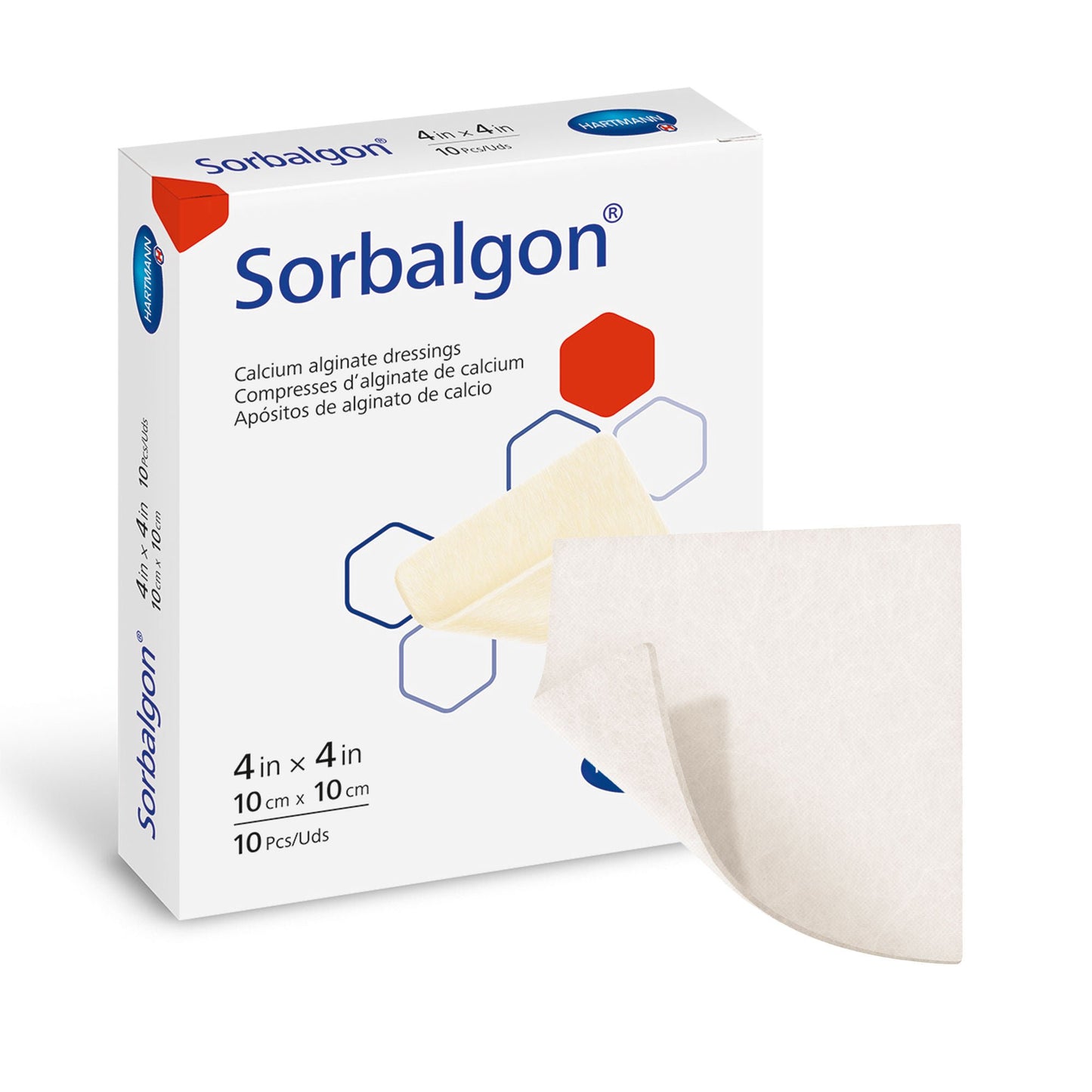 Sorbalgon Calcium Alginate Dressing 4 x 4 Inch Sterile Square