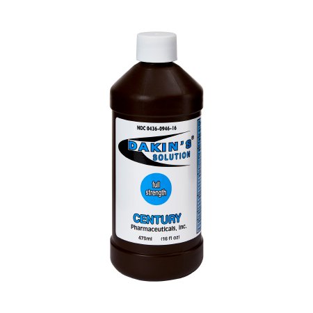 Wound Cleanser Dakin's Solution Full, Half, Quarter Strength Twist Cap Bottle NonSterile Antimicrobial