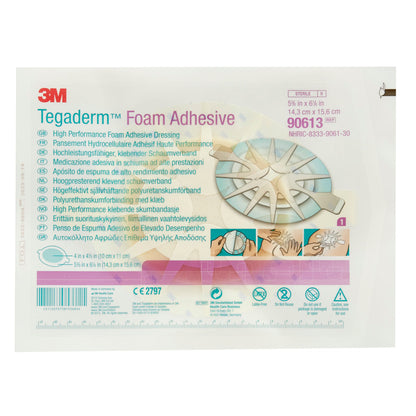3M Tegaderm High Performance Foam Dressing 5-5/8 x 6-1/8 Inch Oval Sterile