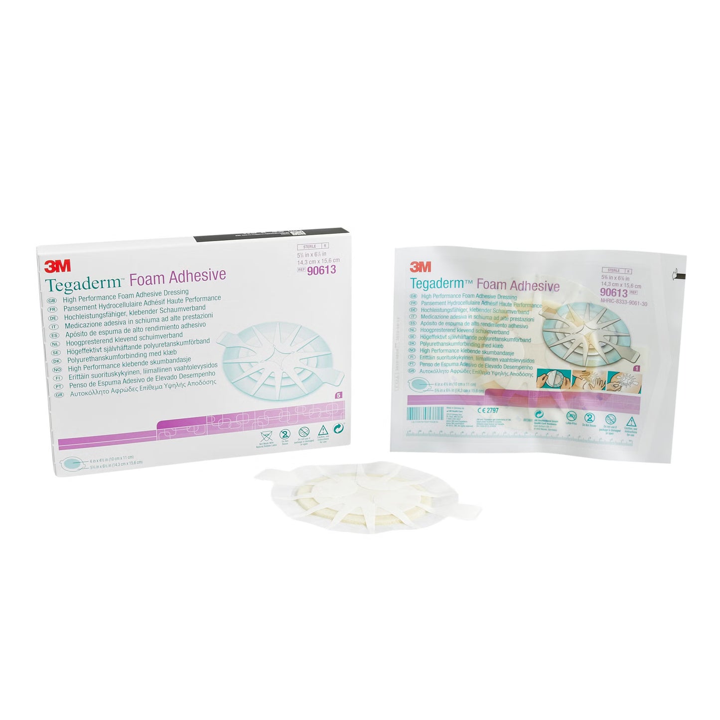 3M Tegaderm High Performance Foam Dressing 5-5/8 x 6-1/8 Inch Oval Sterile