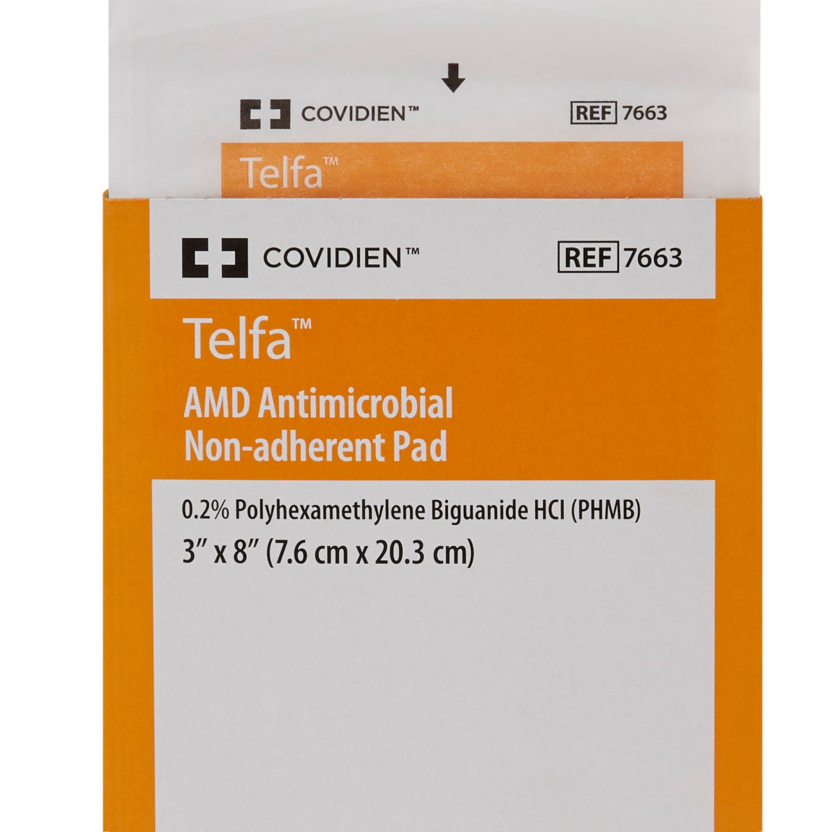Telfa AMD Antimicrobial Island Dressing 3 x 8 Inch Rectangle Sterile