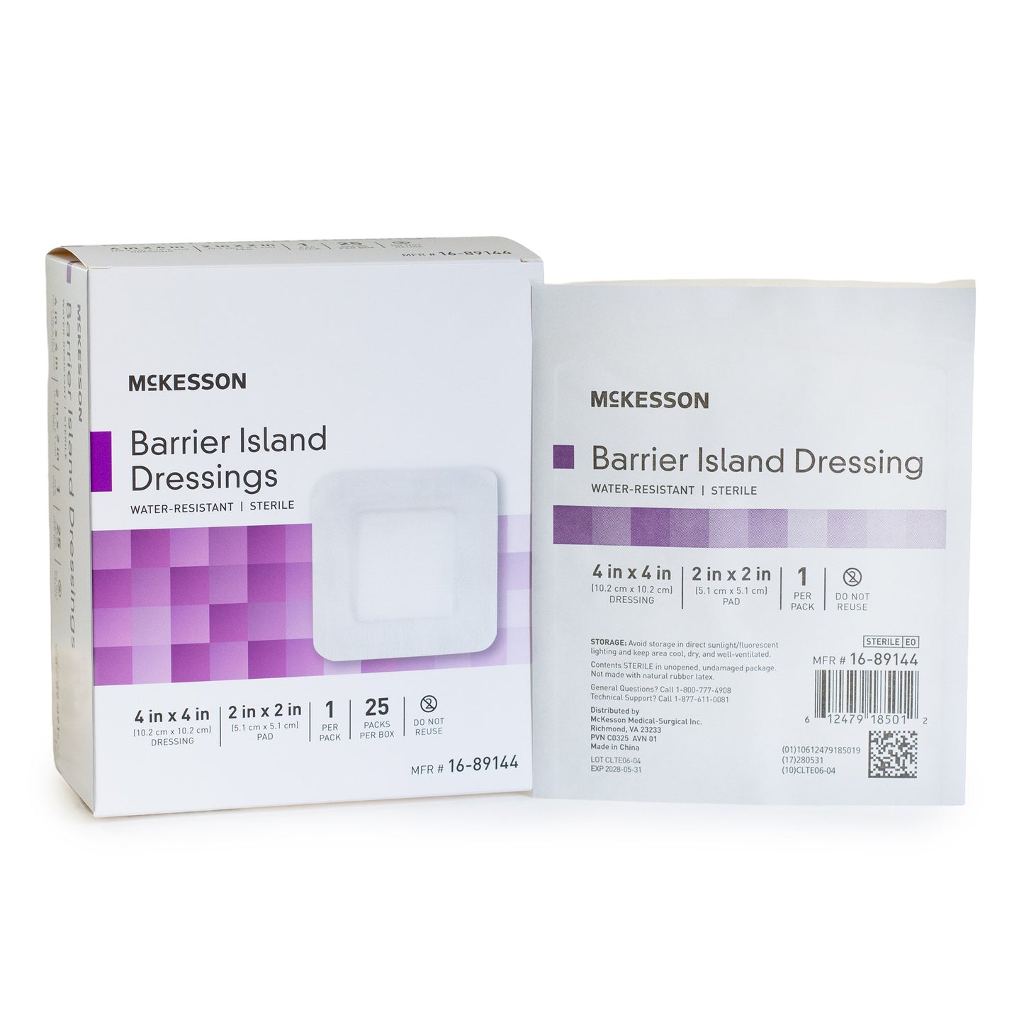 Barrier Island Composite Dressing, McKesson – 4 x 4 Inch, Sterile