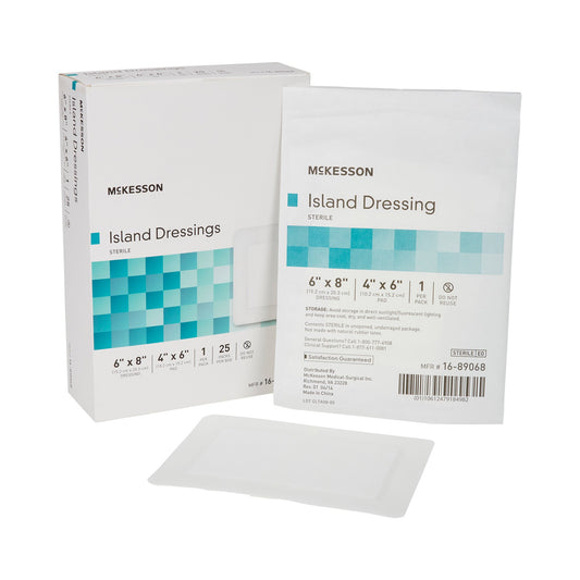 McKesson Island Dressing 6 x 8 Inch Sterile Rectangle with Adhesive Border