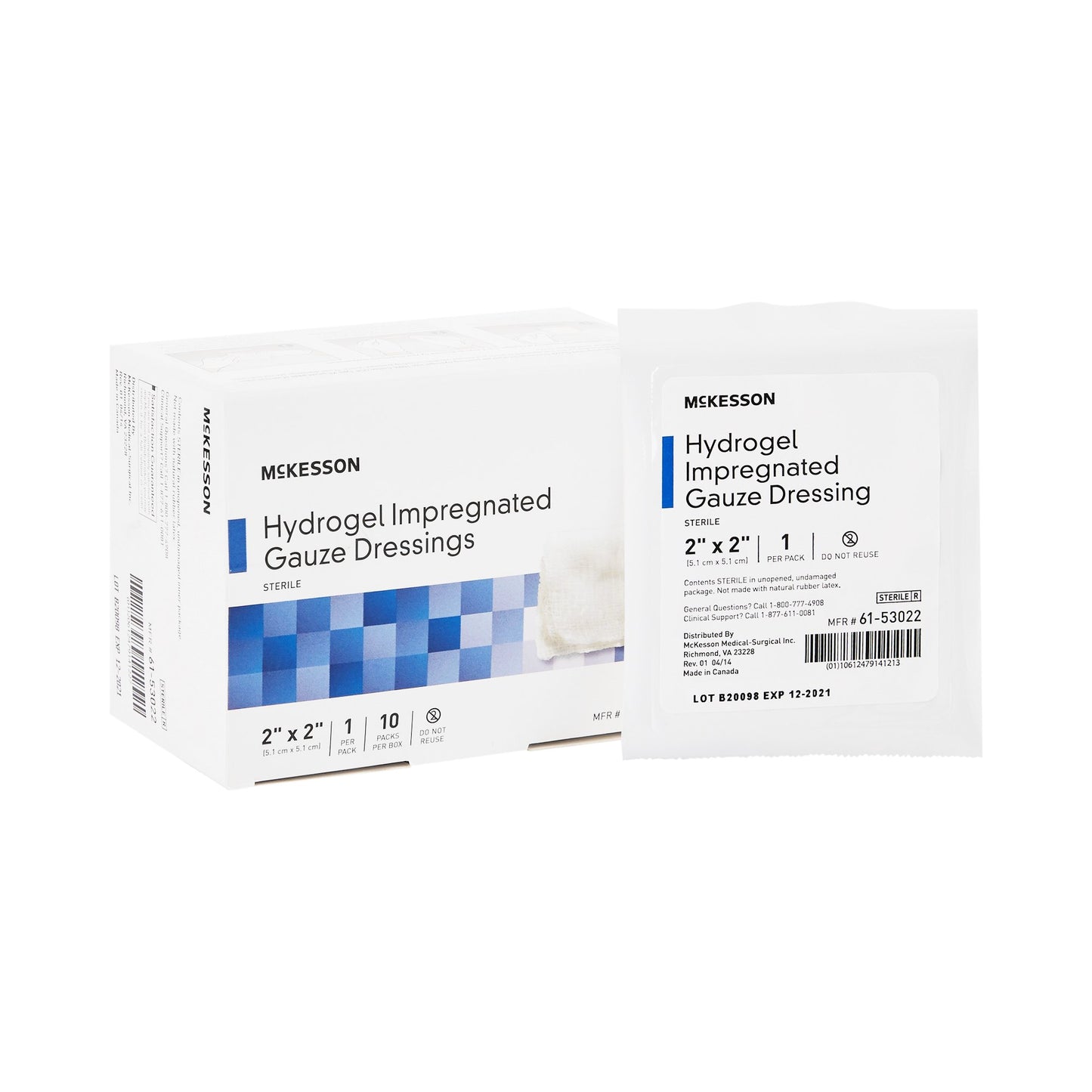 McKesson Hydrogel Wound Dressing Impregnated Sterile (2 x 2 Inch, 4 x 4 Inch)