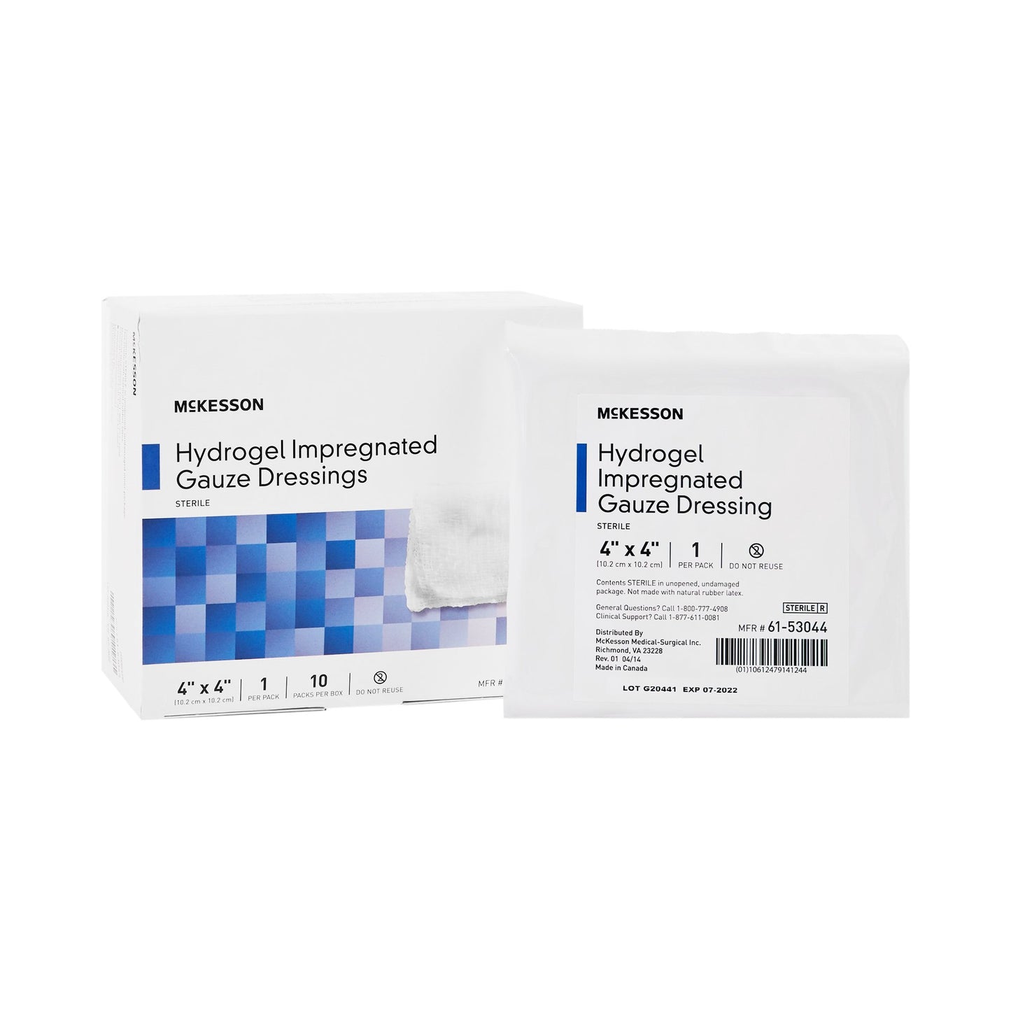 McKesson Hydrogel Wound Dressing Impregnated Sterile (2 x 2 Inch, 4 x 4 Inch)