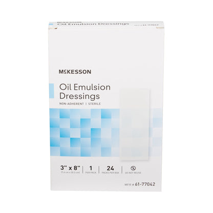 McKesson Oil Emulsion Impregnated Dressing Rectangle 3 x 8 Inch Sterile