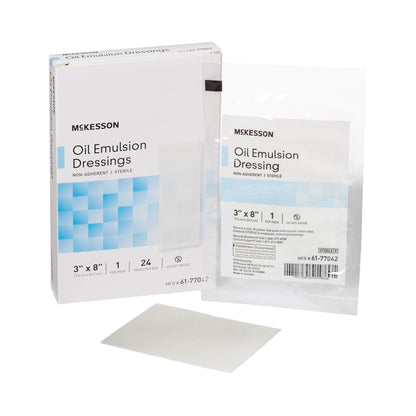 McKesson Oil Emulsion Impregnated Dressing Rectangle 3 x 8 Inch Sterile