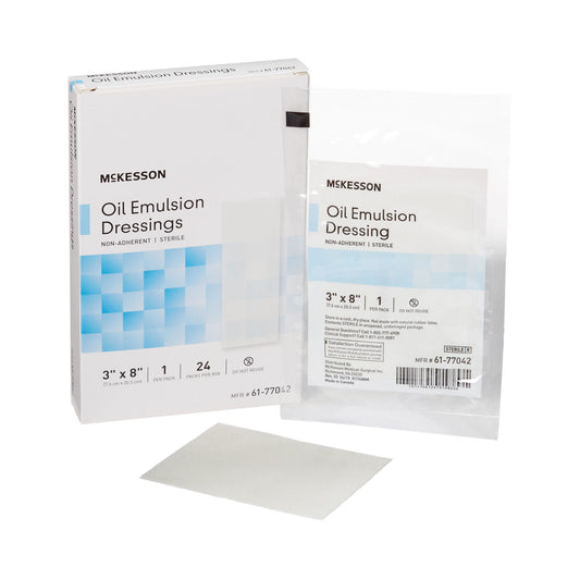 McKesson Oil Emulsion Impregnated Dressing Rectangle 3 x 8 Inch Sterile