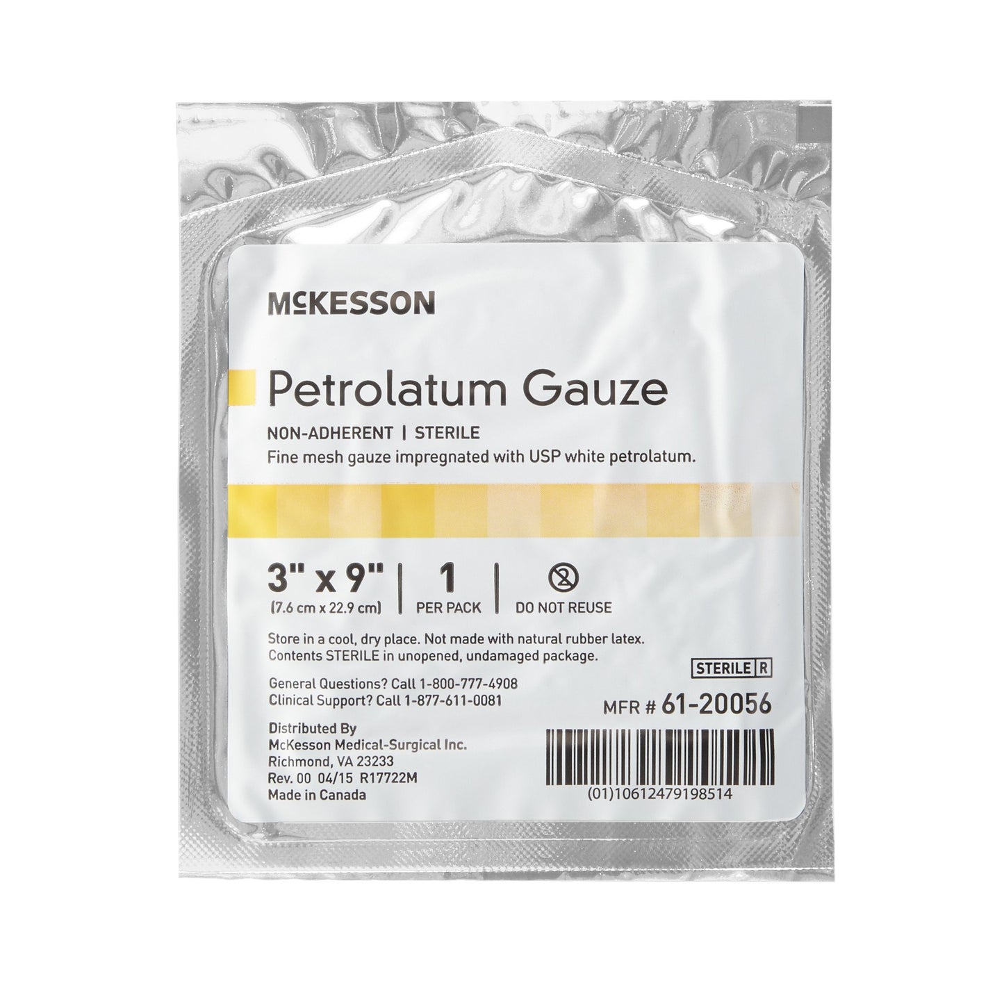 McKesson Petrolatum Impregnated Dressing 3 x 9 Inch Sterile