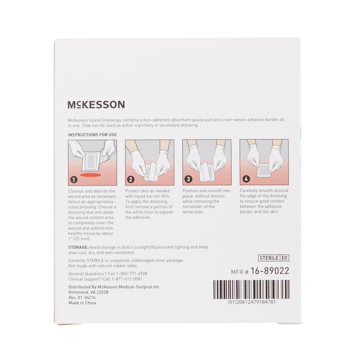 McKesson Island Dressing 2 x 2 Inch Sterile Square with Adhesive Border