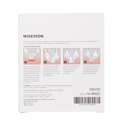 McKesson Island Dressing 2 x 2 Inch Sterile Square with Adhesive Border