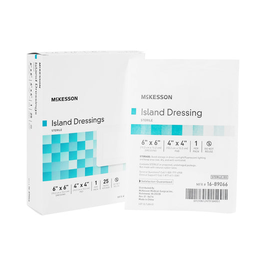 McKesson Island Dressing 6 x 6 Inch Sterile Square with Adhesive Border