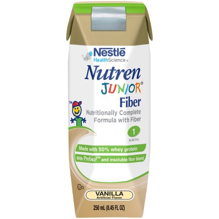 Pediatric Oral Supplement Nutren Junior Fiber Vanilla Flavor 8.45 oz. Tetra Prisma Liquid Fiber Bowel Management