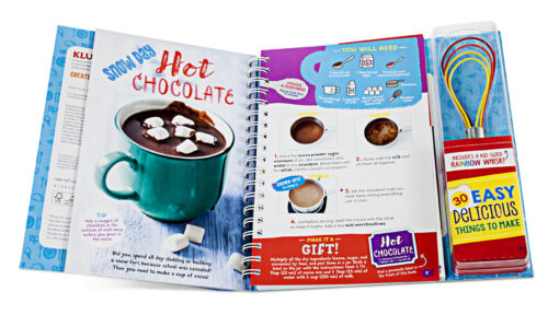 Klutz Kids Cooking Hardcover Cookbook with Rainbow Whisk – 30 Fun Recipes for Young Chefs