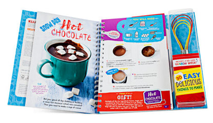 Klutz Kids Cooking Hardcover Cookbook with Rainbow Whisk – 30 Fun Recipes for Young Chefs