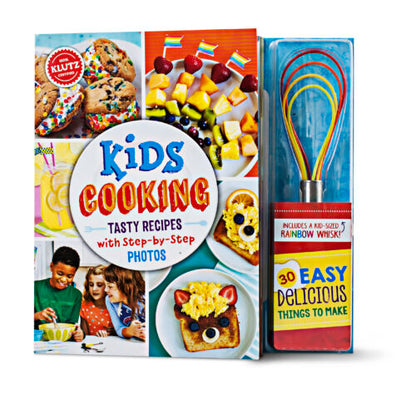 Klutz Kids Cooking Hardcover Cookbook with Rainbow Whisk – 30 Fun Recipes for Young Chefs