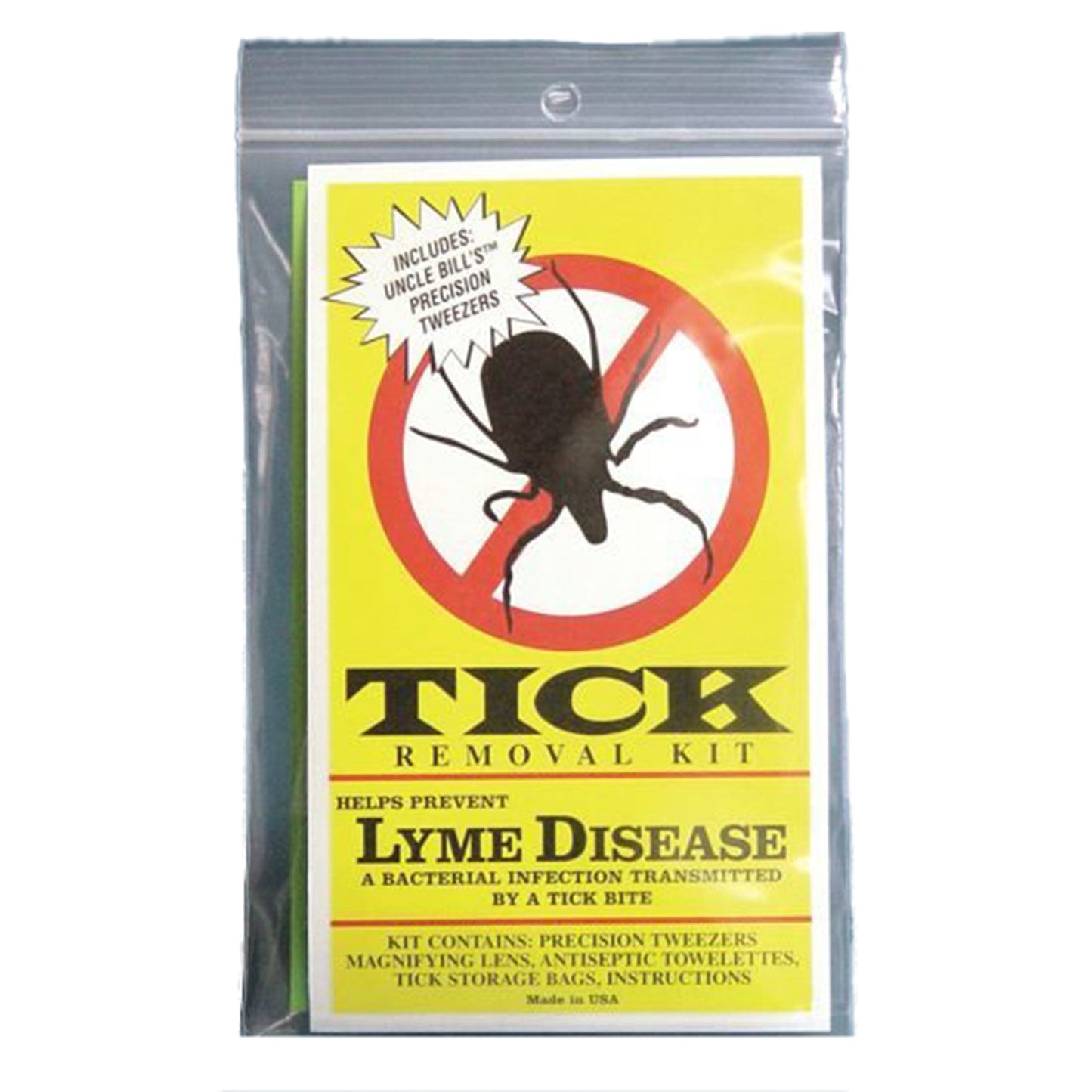 Tick Removal Kit with Tweezers, Magnifier, Antiseptic Wipes & Storage Bags