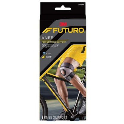 Knee Brace 3M Futuro Sport Moisture Control Pull-On / Hook and Loop Strap Closure Knee Circumference Left or Right Knee