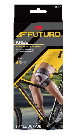 Knee Brace 3M Futuro Sport Moisture Control Pull-On / Hook and Loop Strap Closure Knee Circumference Left or Right Knee