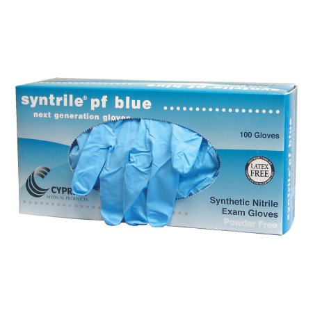 Exam Glove Syntrile pf NonSterile Nitrile Standard Cuff Length Fully Textured Blue Not Rated