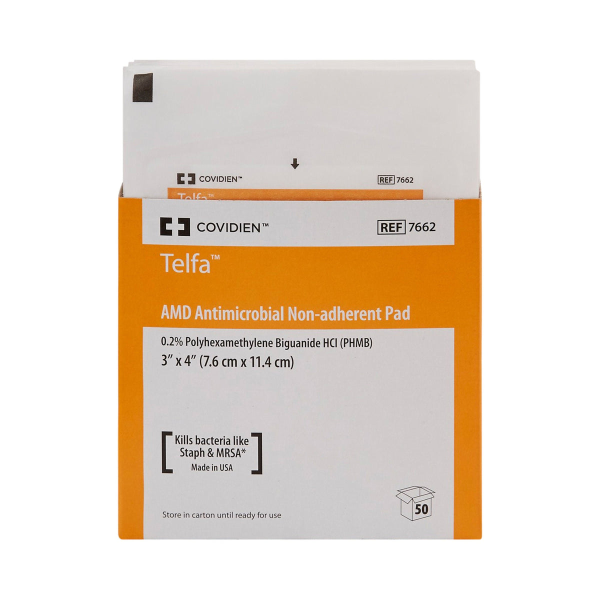 Telfa AMD Antimicrobial Island Dressing 3 x 4 Inch Sterile