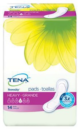 Bladder Control Pad TENA Serenity 13 Inch Length Heavy Absorbency Dry-Fast Core Regular