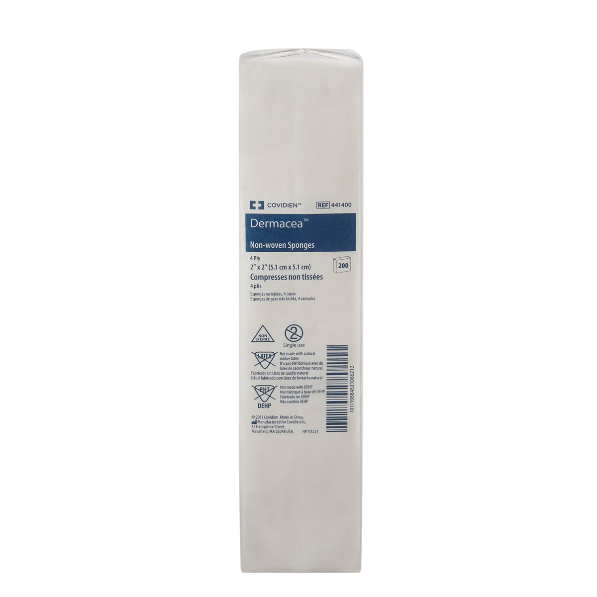 Dermacea Nonwoven Sponge 2 x 2 Inch 4-Ply NonSterile 200 Per Pack