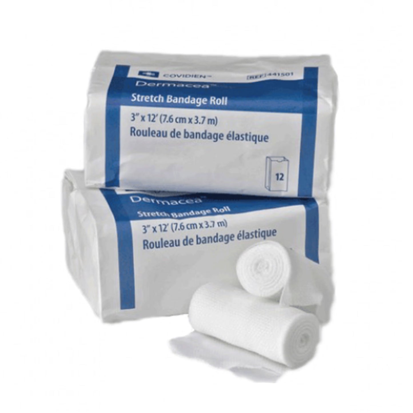 Dermacea Conforming Bandage 3 Inch x 4 Yard NonSterile Stretch Roll – 12 Pack