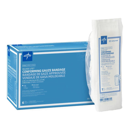 Bulkee Lite Fluff Bandage Roll 6 Inch x 4.5 Yard Sterile 3-Ply Cotton