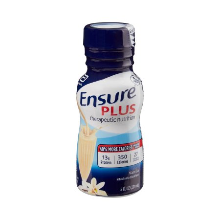 Oral Supplement Ensure Plus Therapeutic Nutrition Vanilla